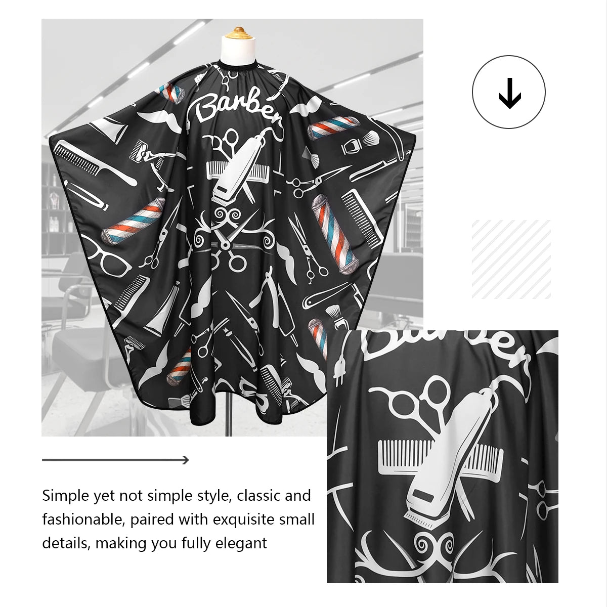 Polyester Antistatic Salon Hairdressing Apron Cape