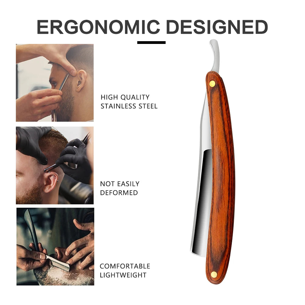 CestoMen High Quality Japan Steel Straight Foldable Barber Razor