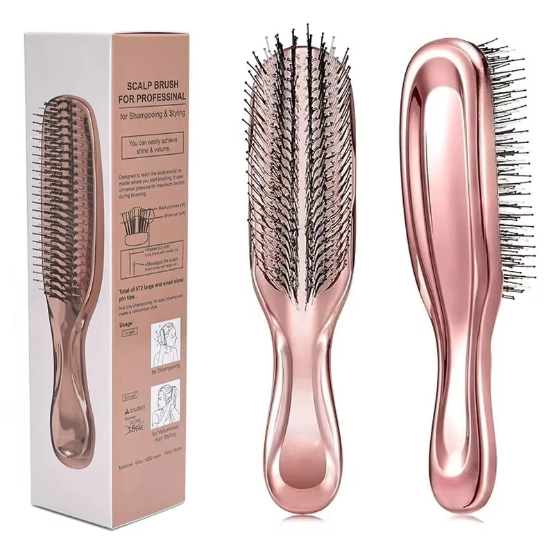 NEW Anti-static Upscale Electroplated Salon Massage Dry Wet Comb
