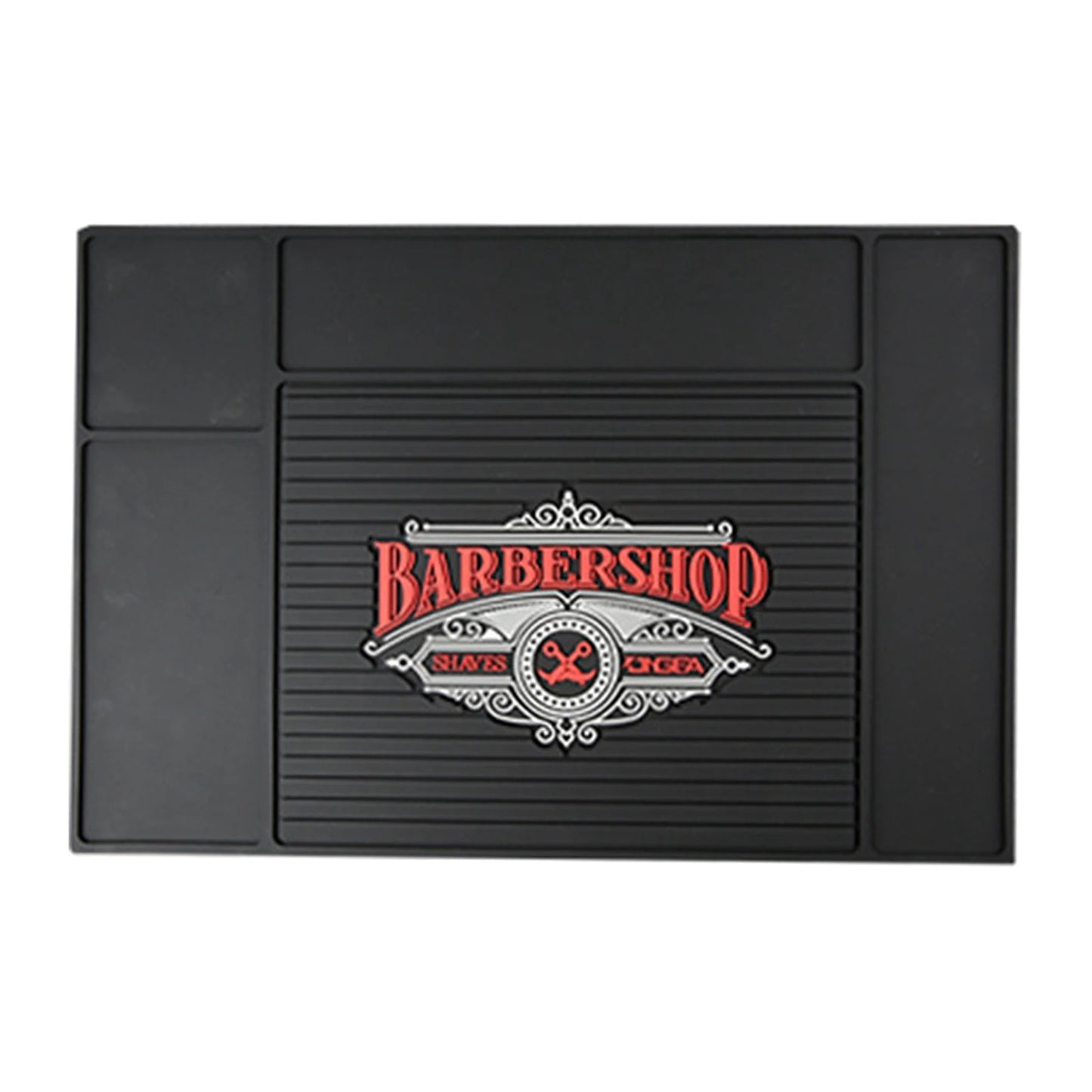 Black PVC Barber Station Mat