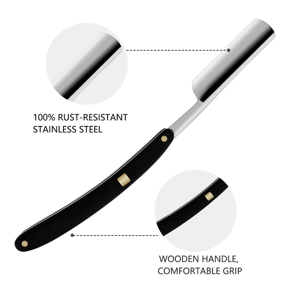 CestoMen High Quality Japan Steel Straight Foldable Barber Razor