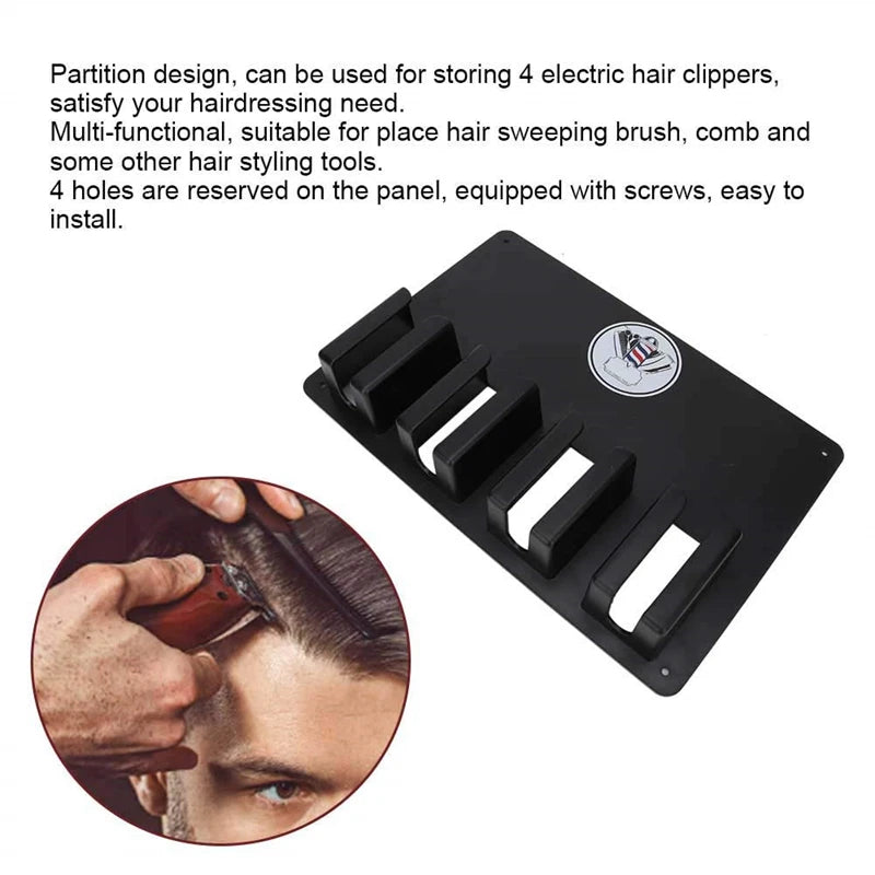 Professional Salon Hair Trimmer Wall-Mounted Storage Rack