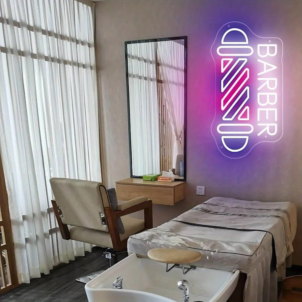 Portable USB Adjustable Brightness BarberShop “Open” Neon Light Sign