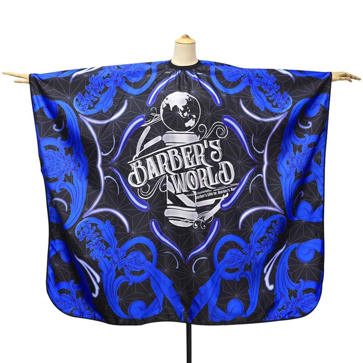Blue/Black Salon Hairdressing Apron Cape