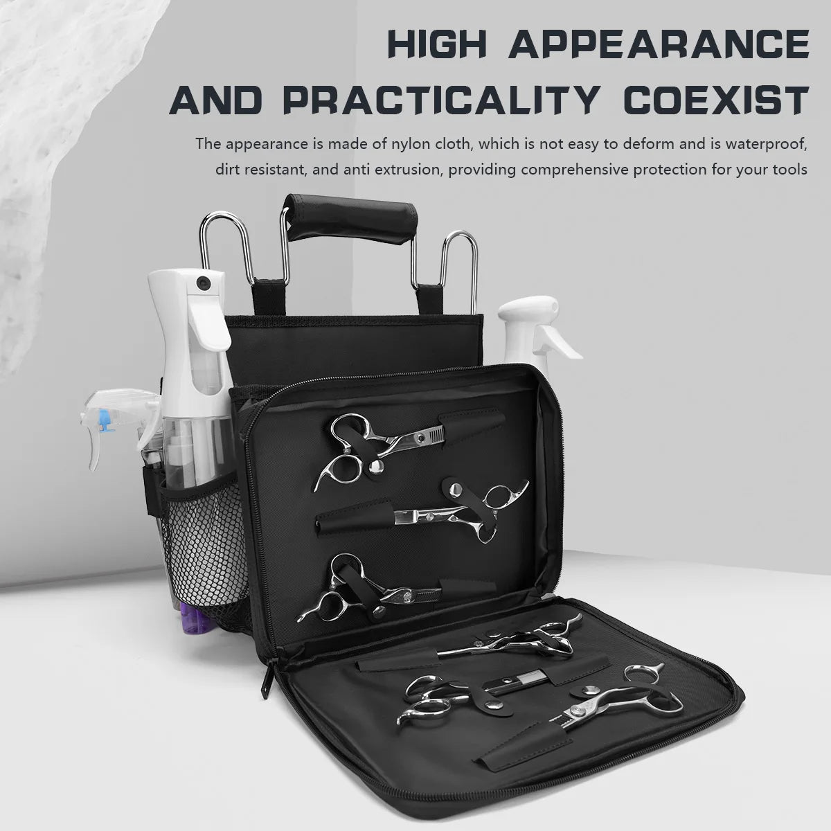 Nylon Multifunctional Black Cosmetic Storage Waist Bag