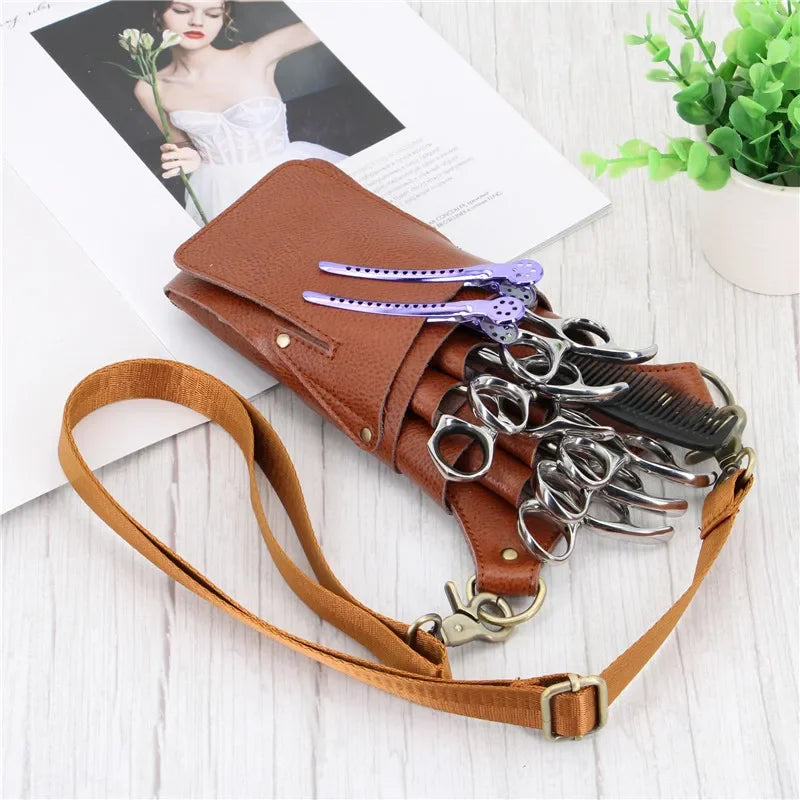 6 Pocket Shear Cowhide Scissors Storage Holster