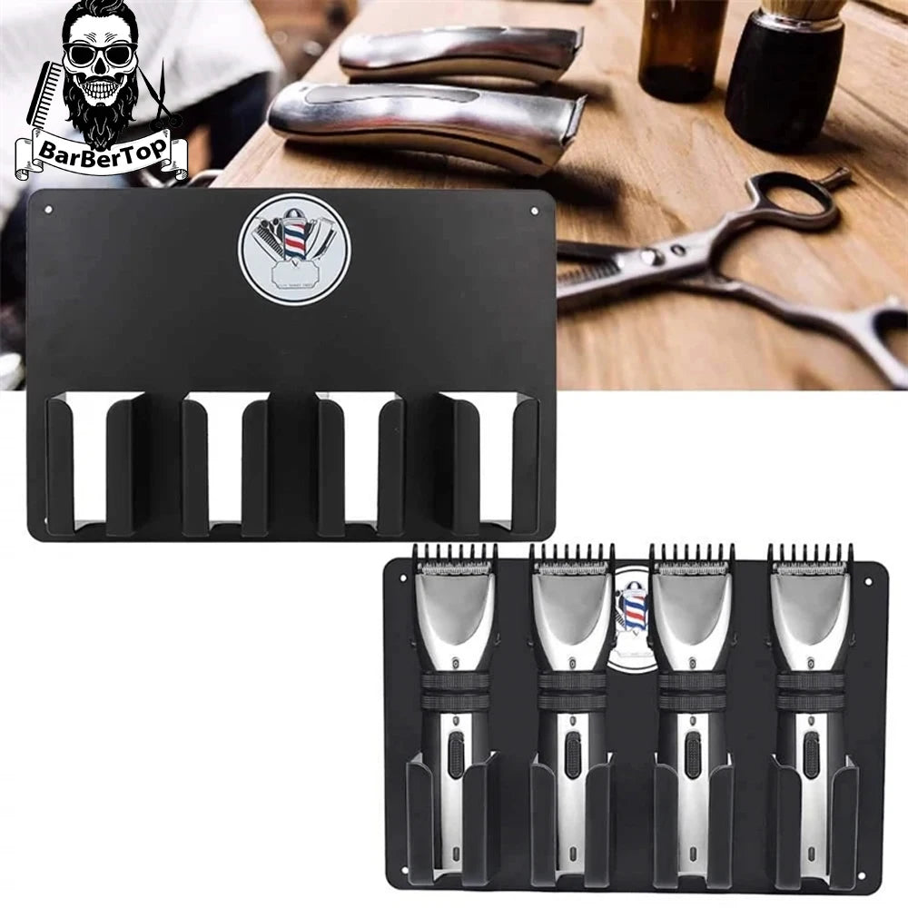 Professional Salon Hair Trimmer Wall-Mounted Storage Rack