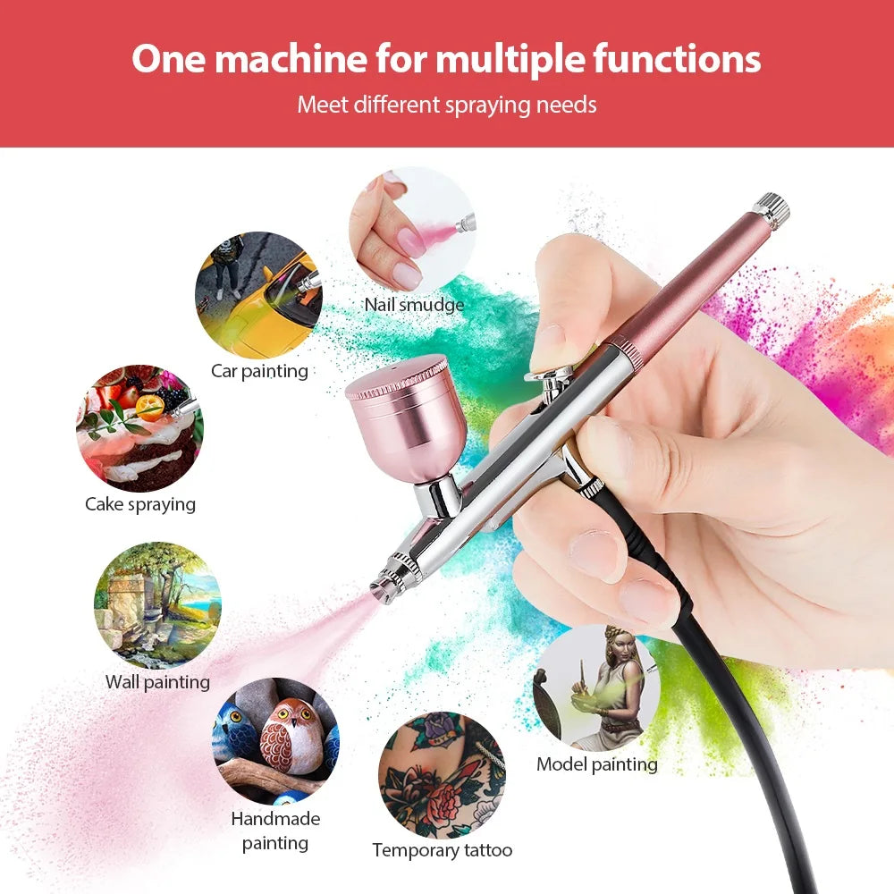 Portable 0.3mm Airbrush With 150cm Air Tube Painting Spray gun