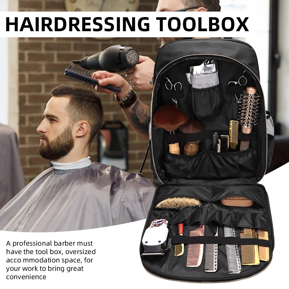 Portable High-capacity Waterproof Barber Hairstyling Storage Backpack