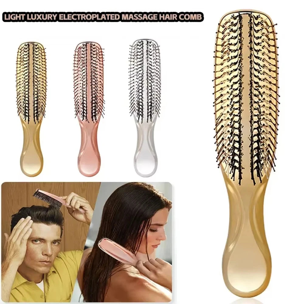 NEW Anti-static Upscale Electroplated Salon Massage Dry Wet Comb