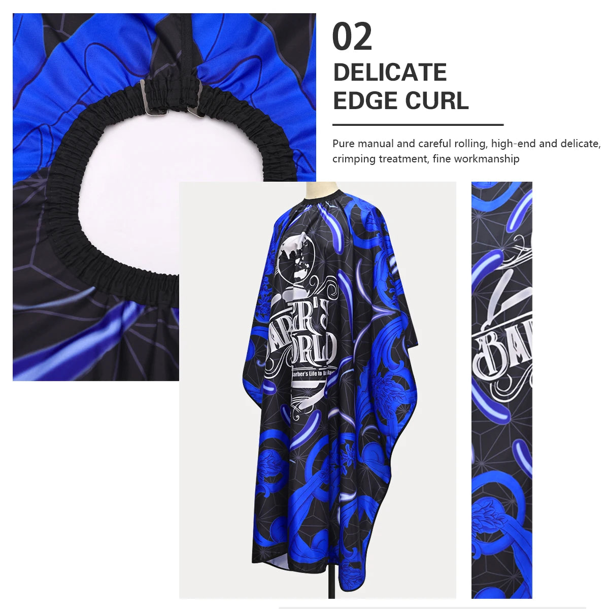 Blue/Black Salon Hairdressing Apron Cape