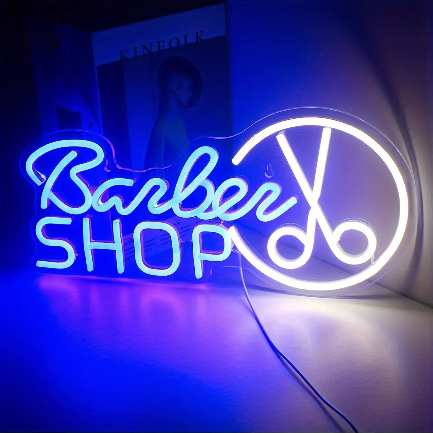 Portable USB Adjustable Brightness BarberShop “Open” Neon Light Sign