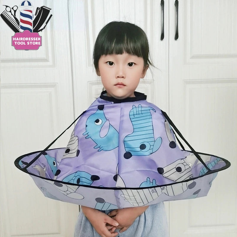 Children’s Umbrella Cloth Foldable Waterproof Barbershop Apron Cape