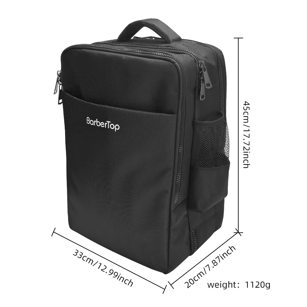 Black Polyester Multifunctional Portable Storage Travel Backpack