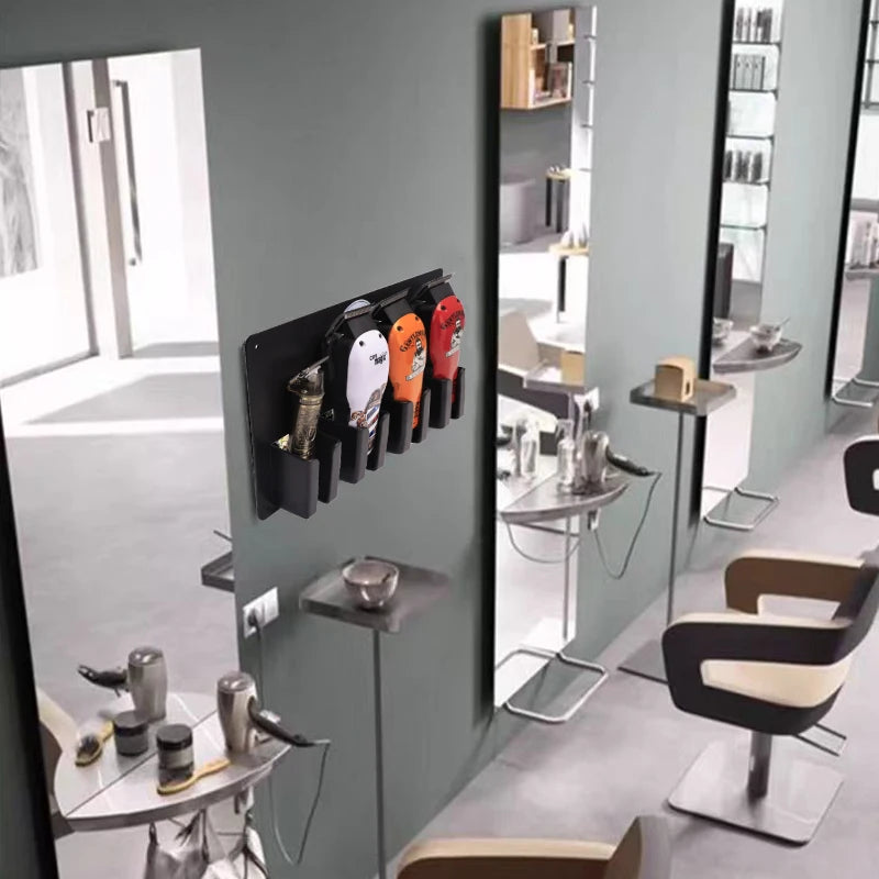 Barbershop Wall-Mounted Electric Clippers Storage Rack