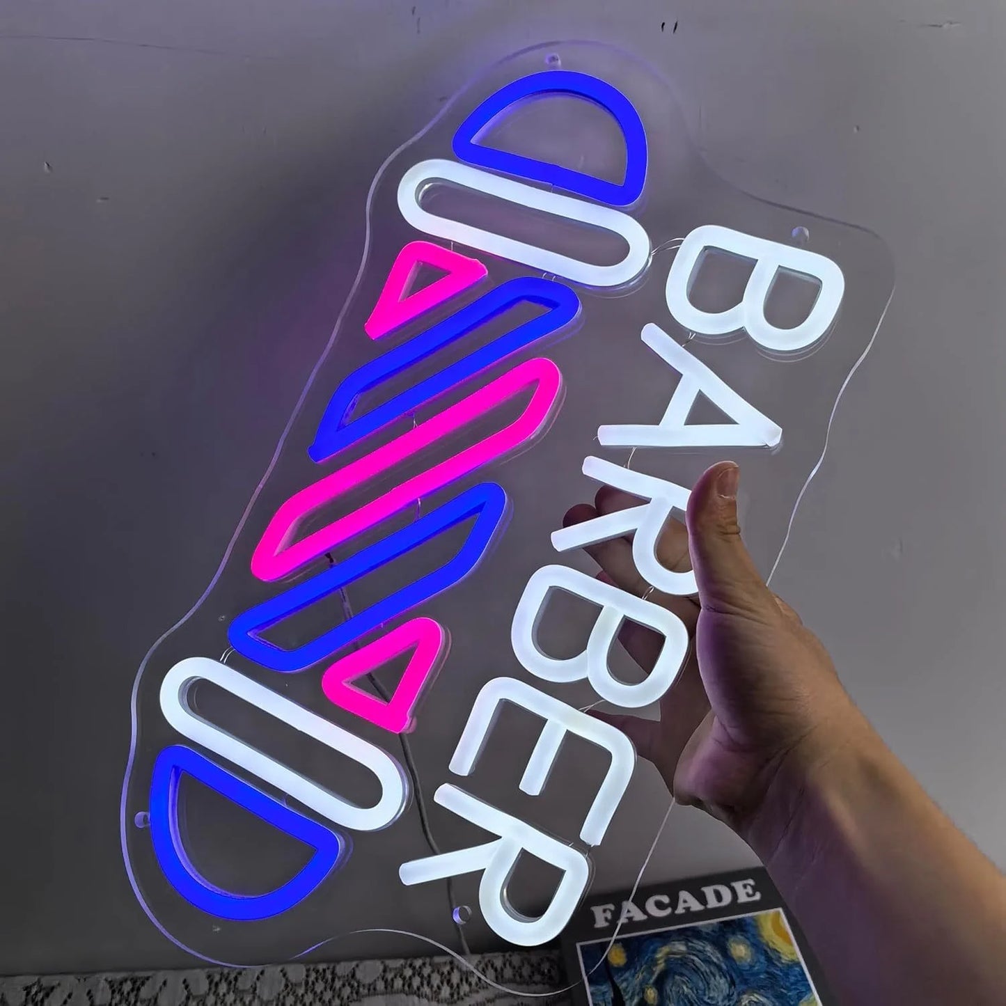Portable USB Adjustable Brightness BarberShop “Open” Neon Light Sign
