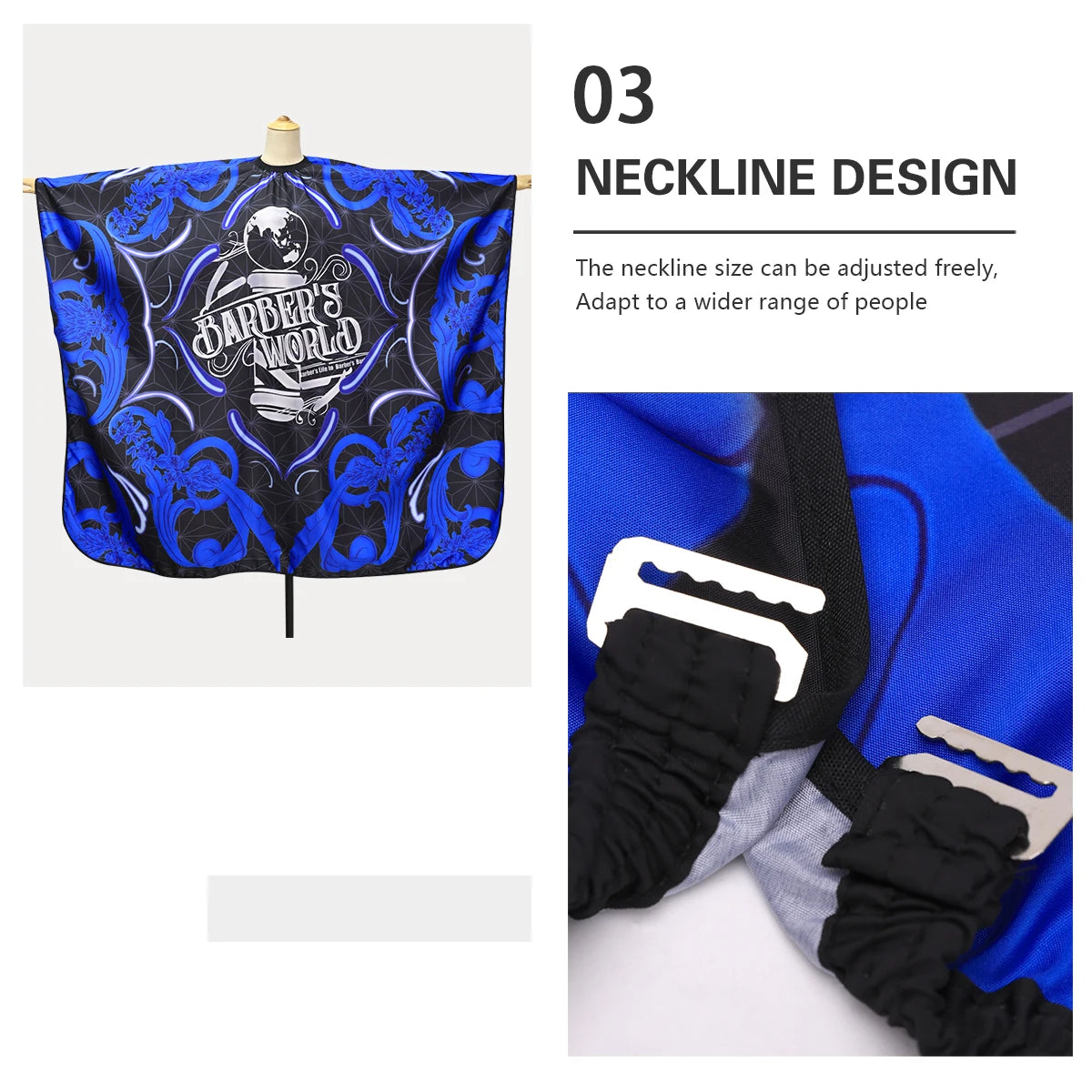 Blue/Black Salon Hairdressing Apron Cape