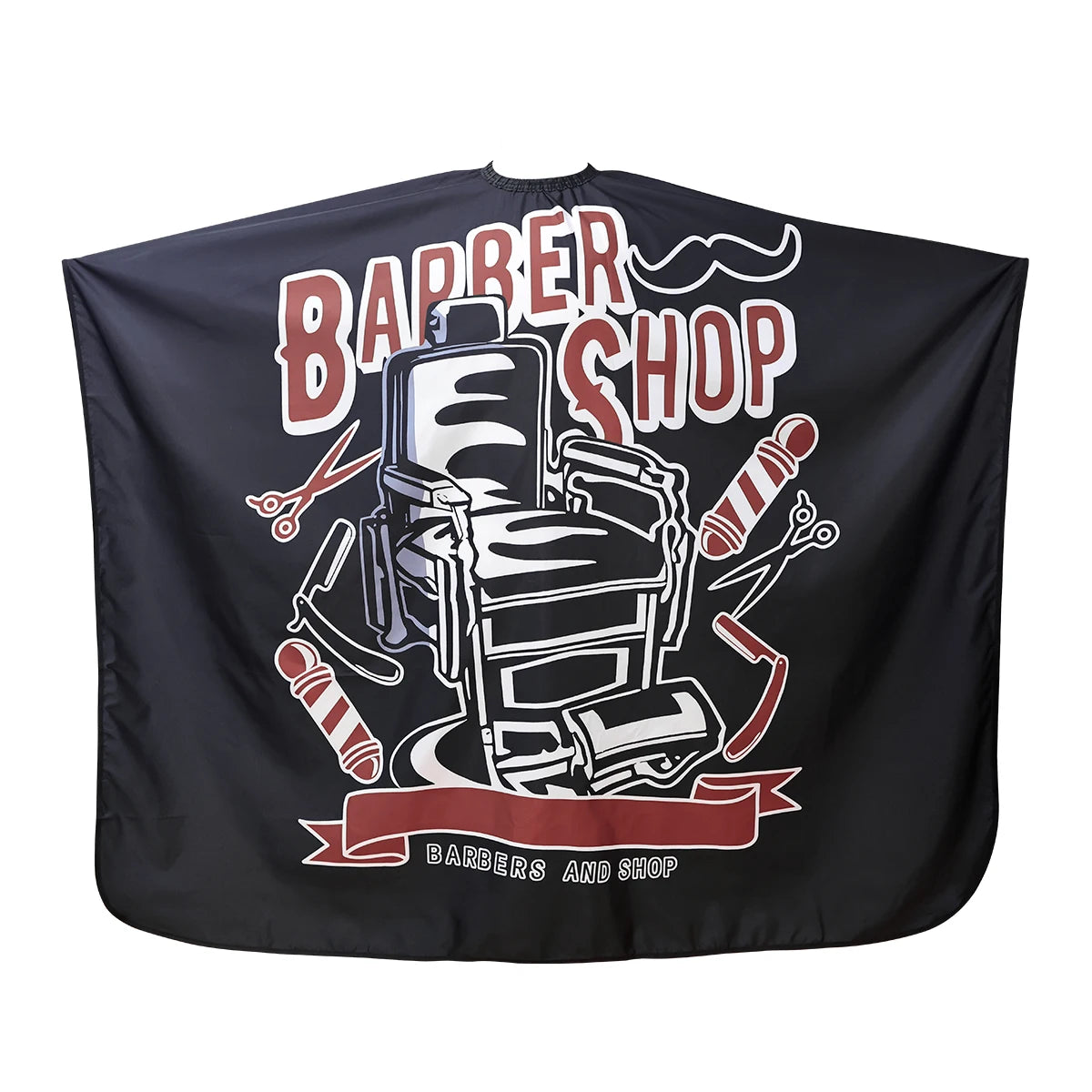 Black Waterproof Cloth Barbershop Apron Cape