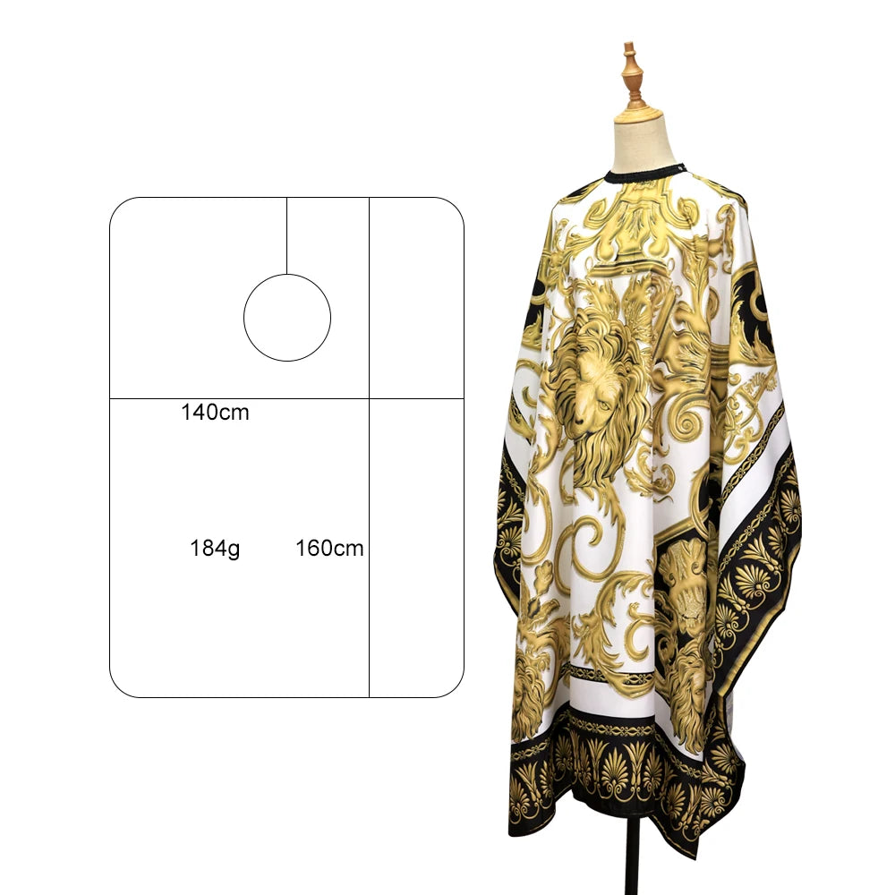 Waterproof Antistatic Cloth Retro Lion Pattern Salon Apron cape