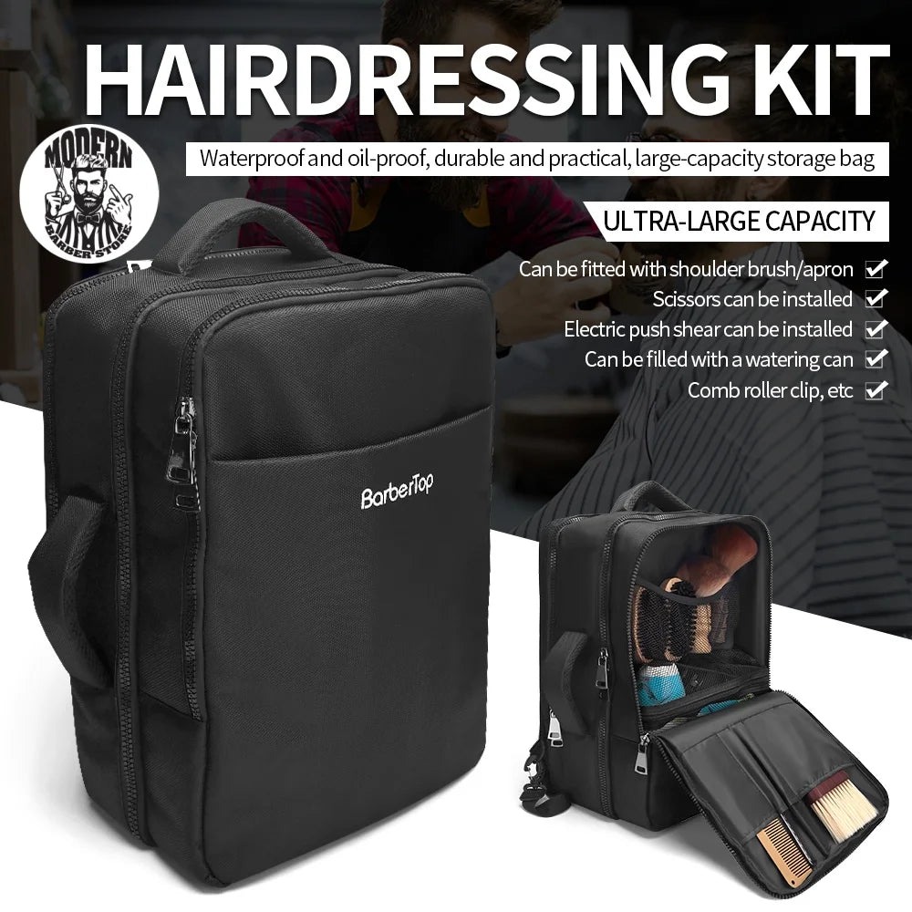 Black Polyester Multifunctional Portable Storage Travel Backpack