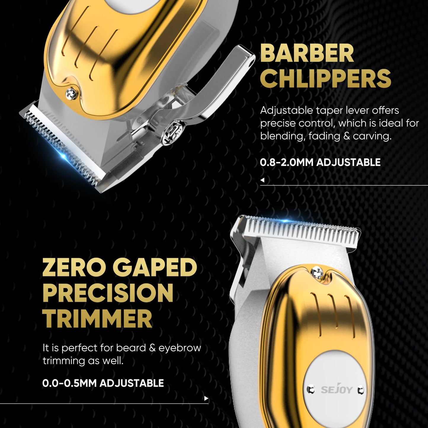 Full Metal Rechargeable Hair Clipper Combo Kit