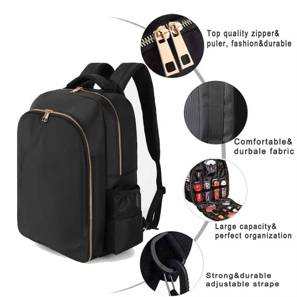 Portable Polyester Barber Backpack w Large Capacity