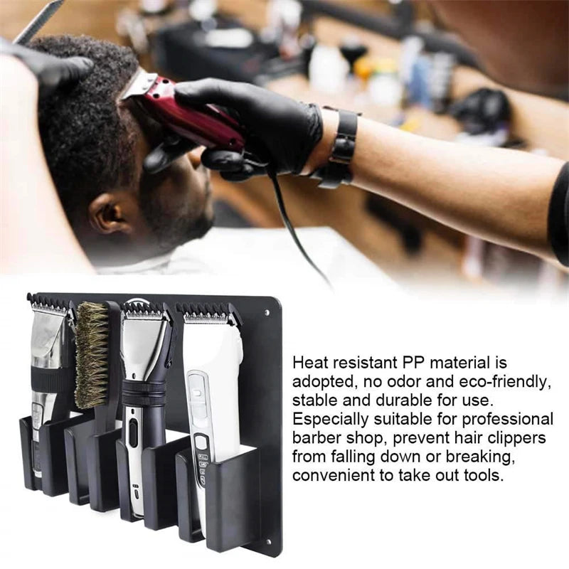 Professional Salon Hair Trimmer Wall-Mounted Storage Rack