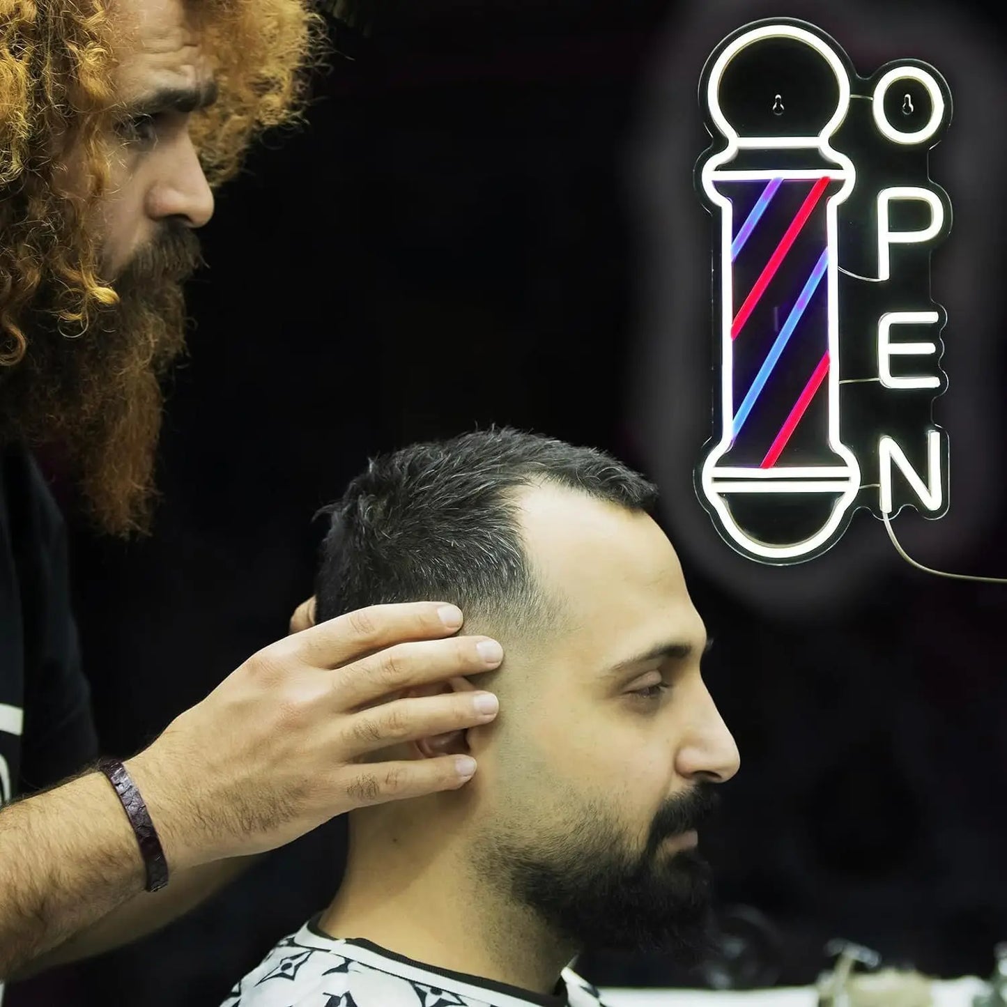 Portable USB Adjustable Brightness BarberShop “Open” Neon Light Sign