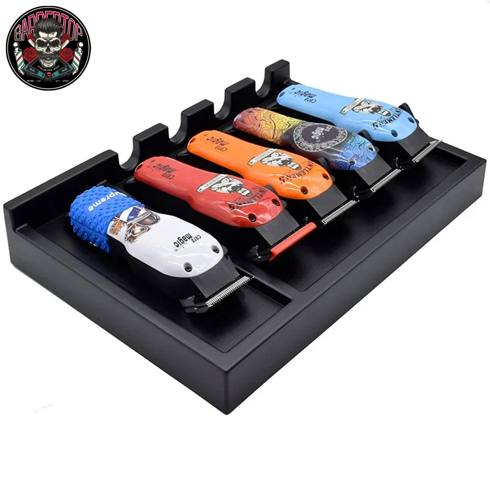 Black Plastic Barber desktop Electric Hair Clippers Storage Rack Display Stand