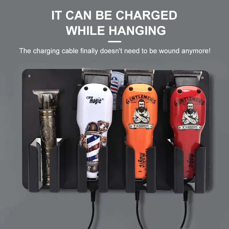 Barbershop Wall-Mounted Electric Clippers Storage Rack