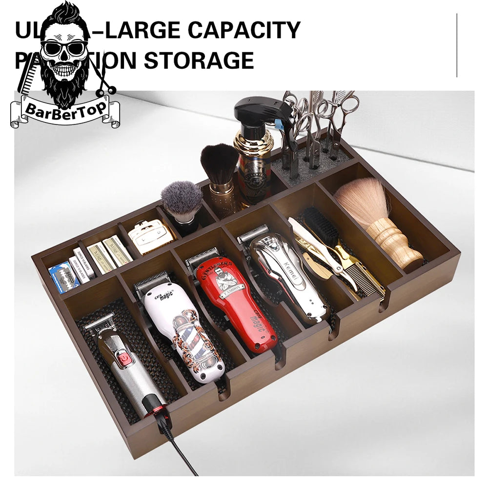 Barbershop Scissors Woodiness Organizer Box