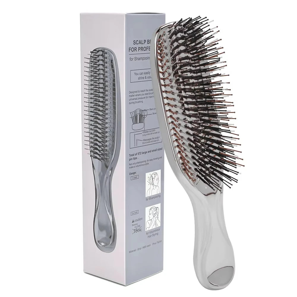 NEW Anti-static Upscale Electroplated Salon Massage Dry Wet Comb