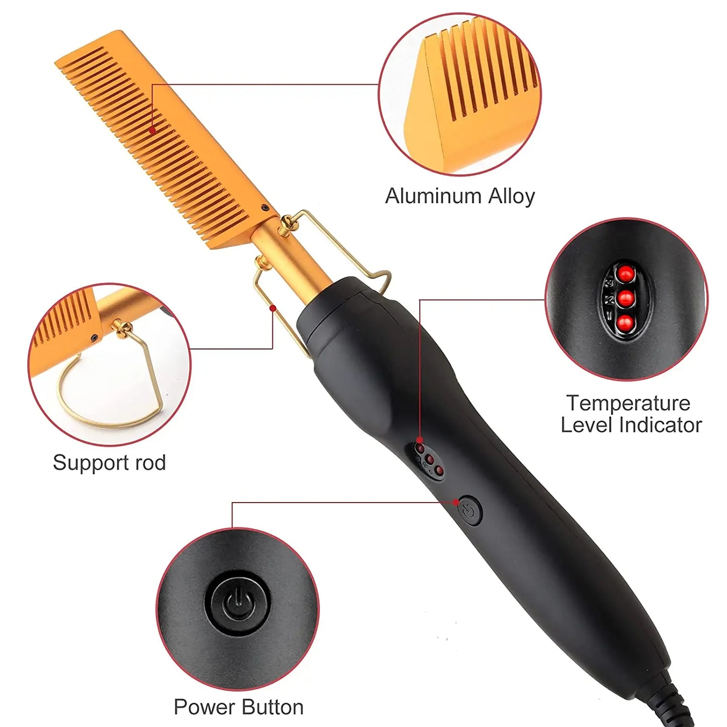Portable Electric Heat Pressing Flat iron Comb