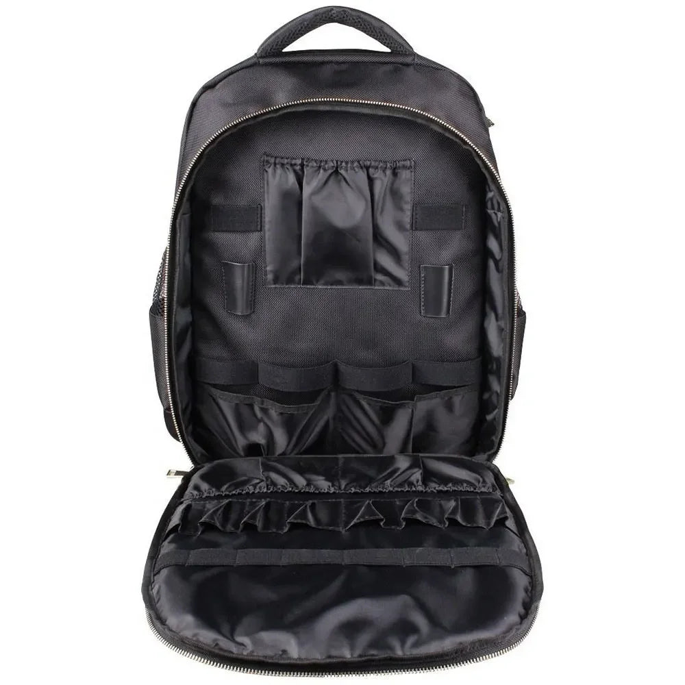 Black Polyester Portable Barber Backpack