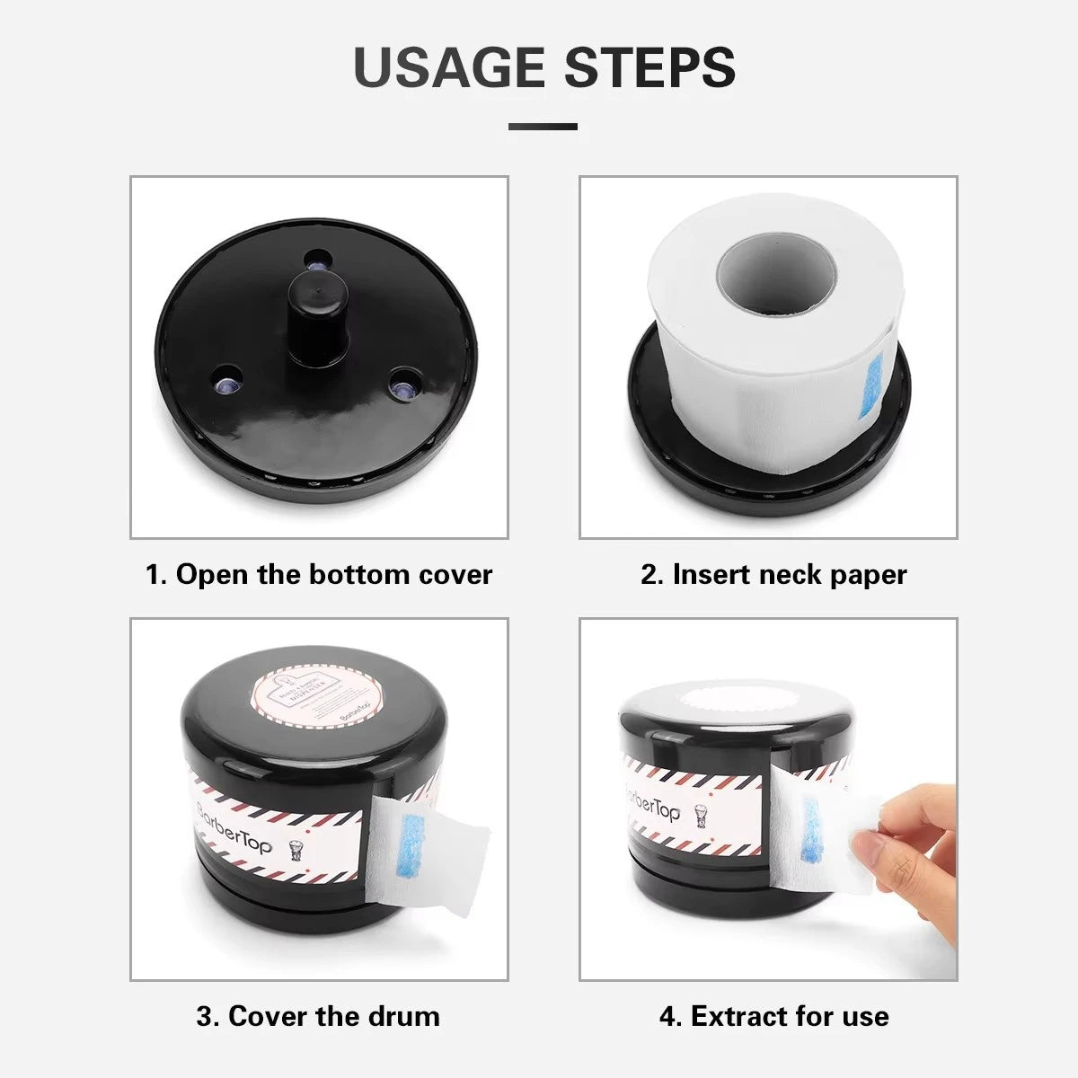 Black Disposable Neck Strip Roll , Collar Tape Storage Box
