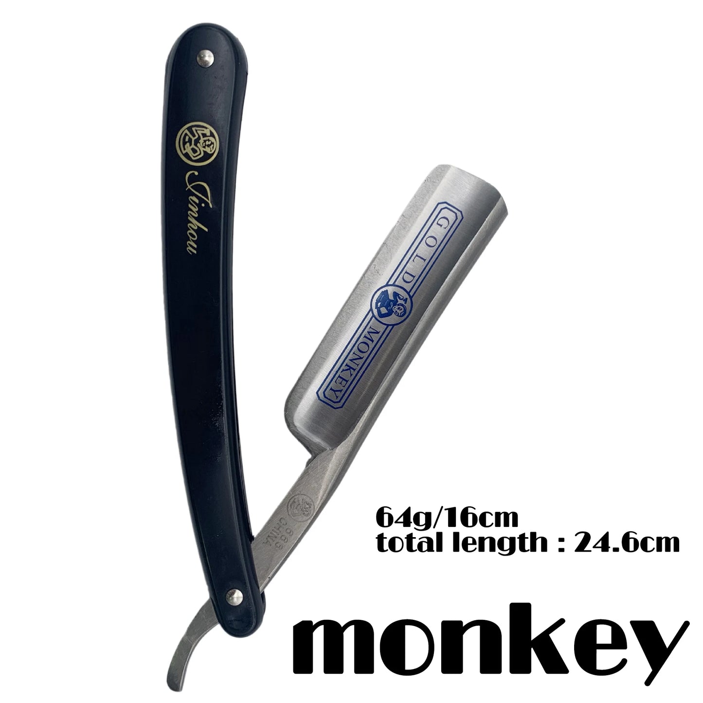 Black/Gold Hair Salon Manual Straight Edge Barber Razor Knife