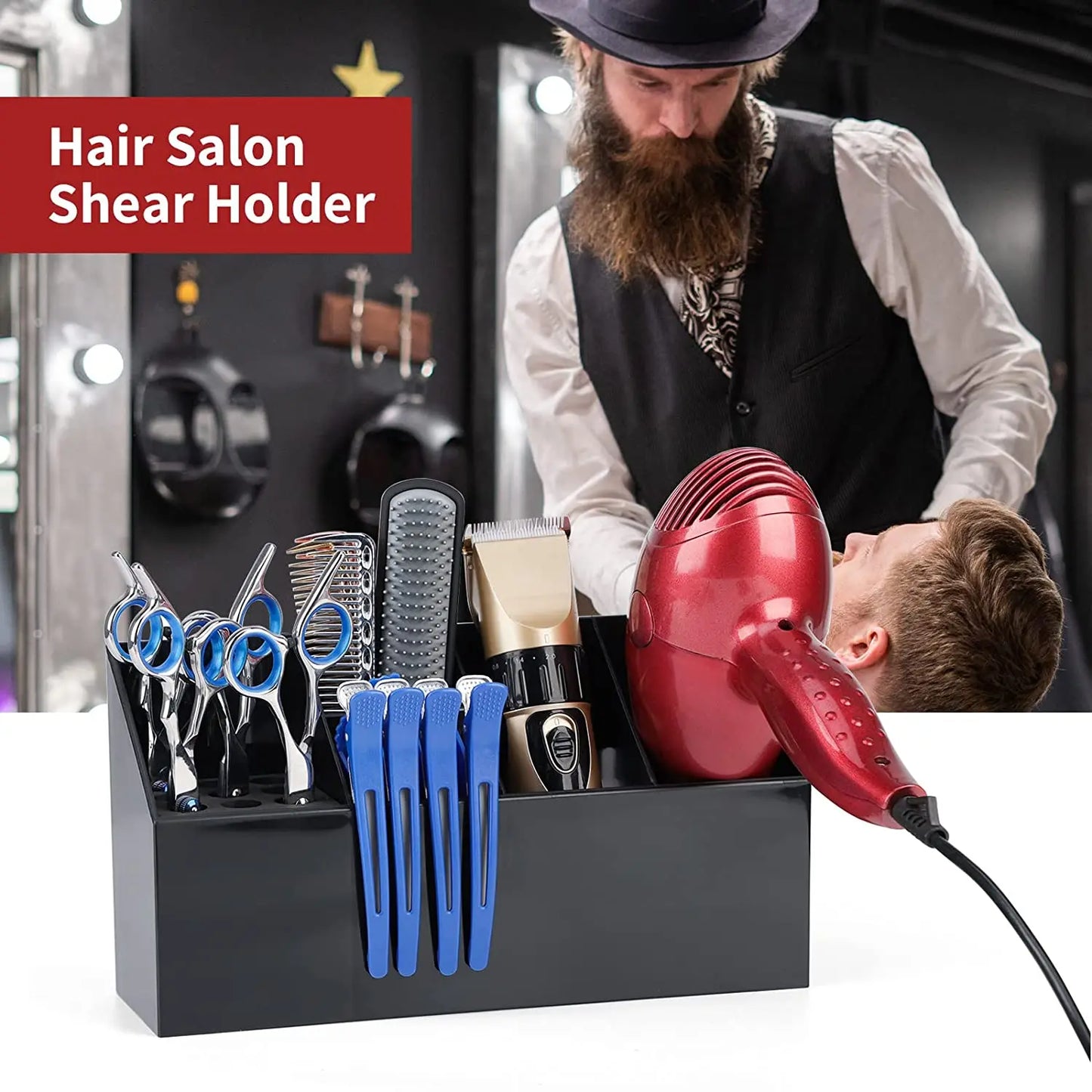 Multifunctional Haircut Storage Comb ,Clips ,Bottle Rack and, Scissor Organizing kit