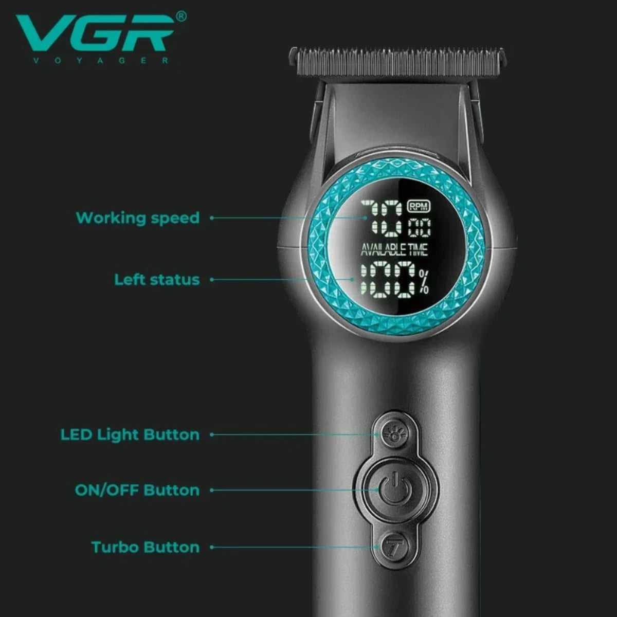 VGR Electric Cordless 8000 RPM Hair Trimmer
