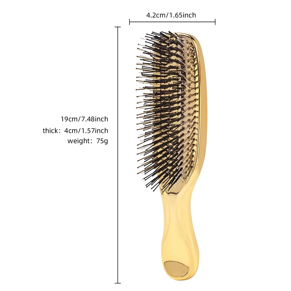 NEW Anti-static Upscale Electroplated Salon Massage Dry Wet Comb