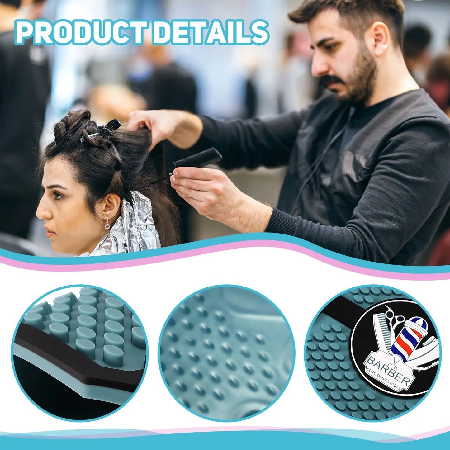 Barbershop Magnetic Countertop tray Silicone Pad