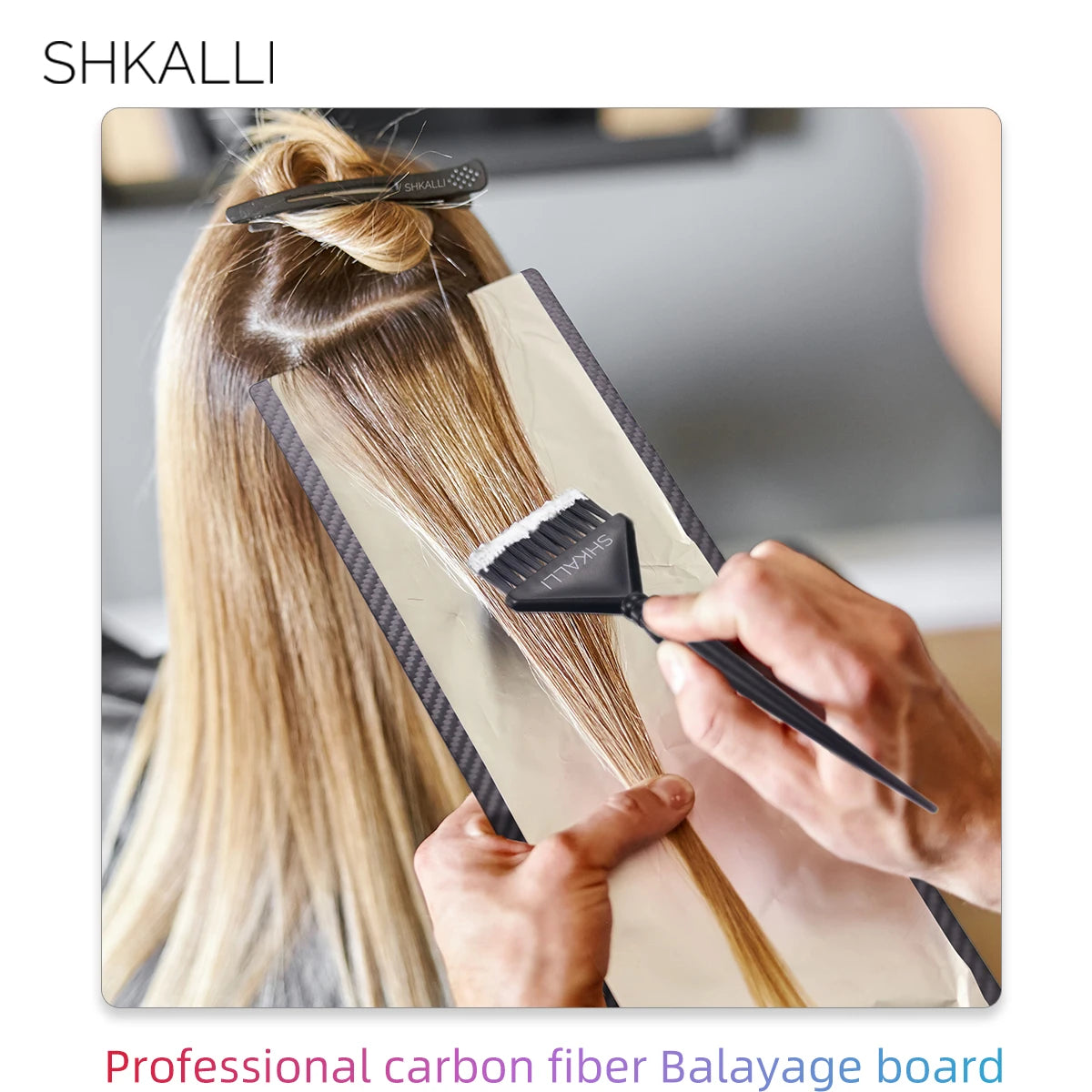 SHKALLI Carbon Fiber Balayage Board ,Brush and,Hair Dye Tool Kit
