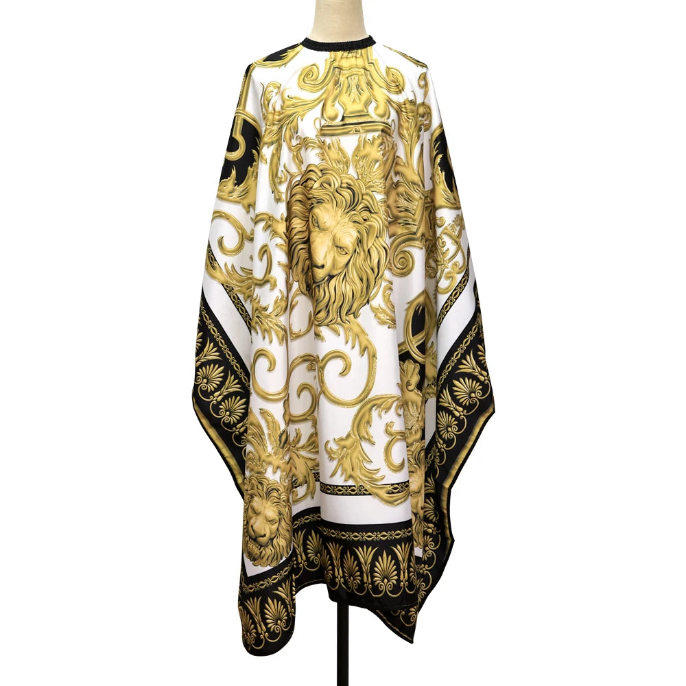 Waterproof Antistatic Cloth Retro Lion Pattern Salon Apron cape