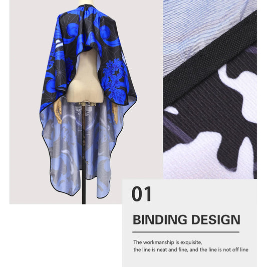 Blue/Black Salon Hairdressing Apron Cape