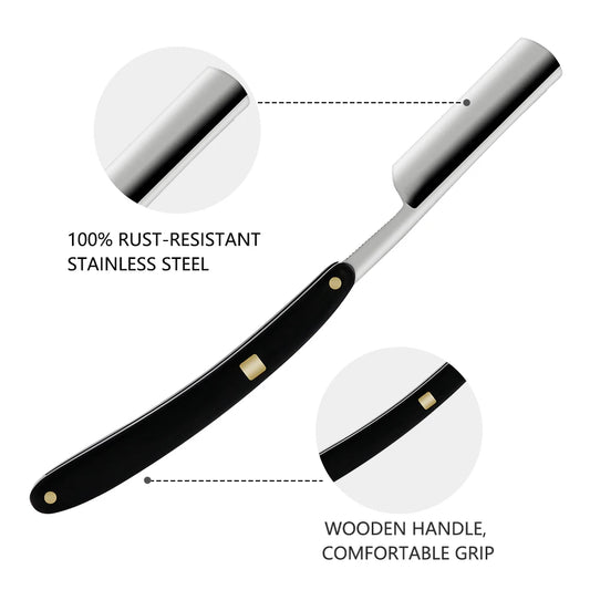 CestoMen High Quality Japan Steel Straight Foldable Barber Razor