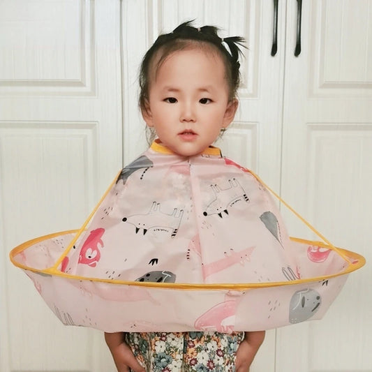 Children’s Umbrella Cloth Foldable Waterproof Barbershop Apron Cape