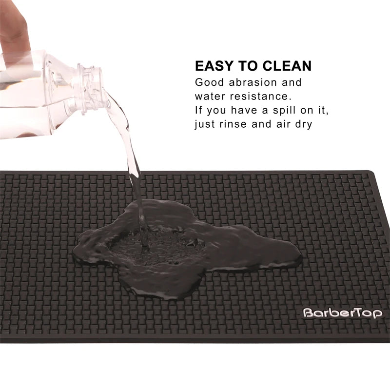 Black Anti Slip Barber Station Pad