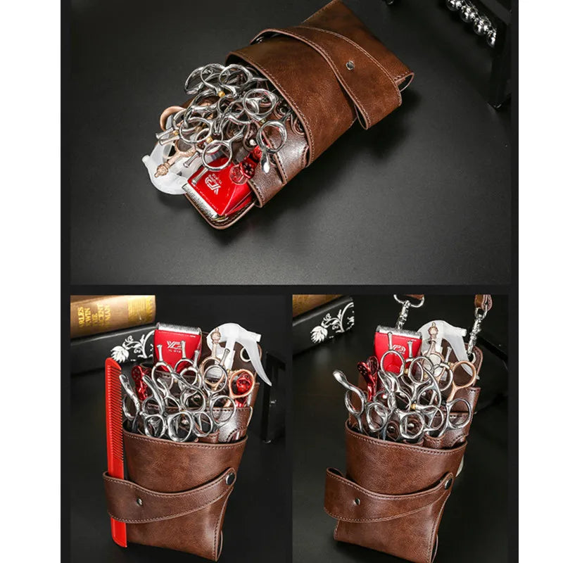 8 Pocket Khaki Hairdressing Holster Pouch Belt