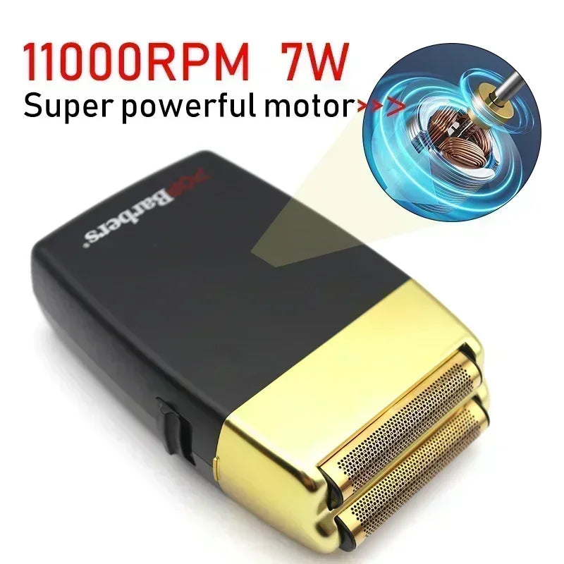 USB 11000 RPM P620 Electric Double Foil Shaver Men's Beard Trimmer