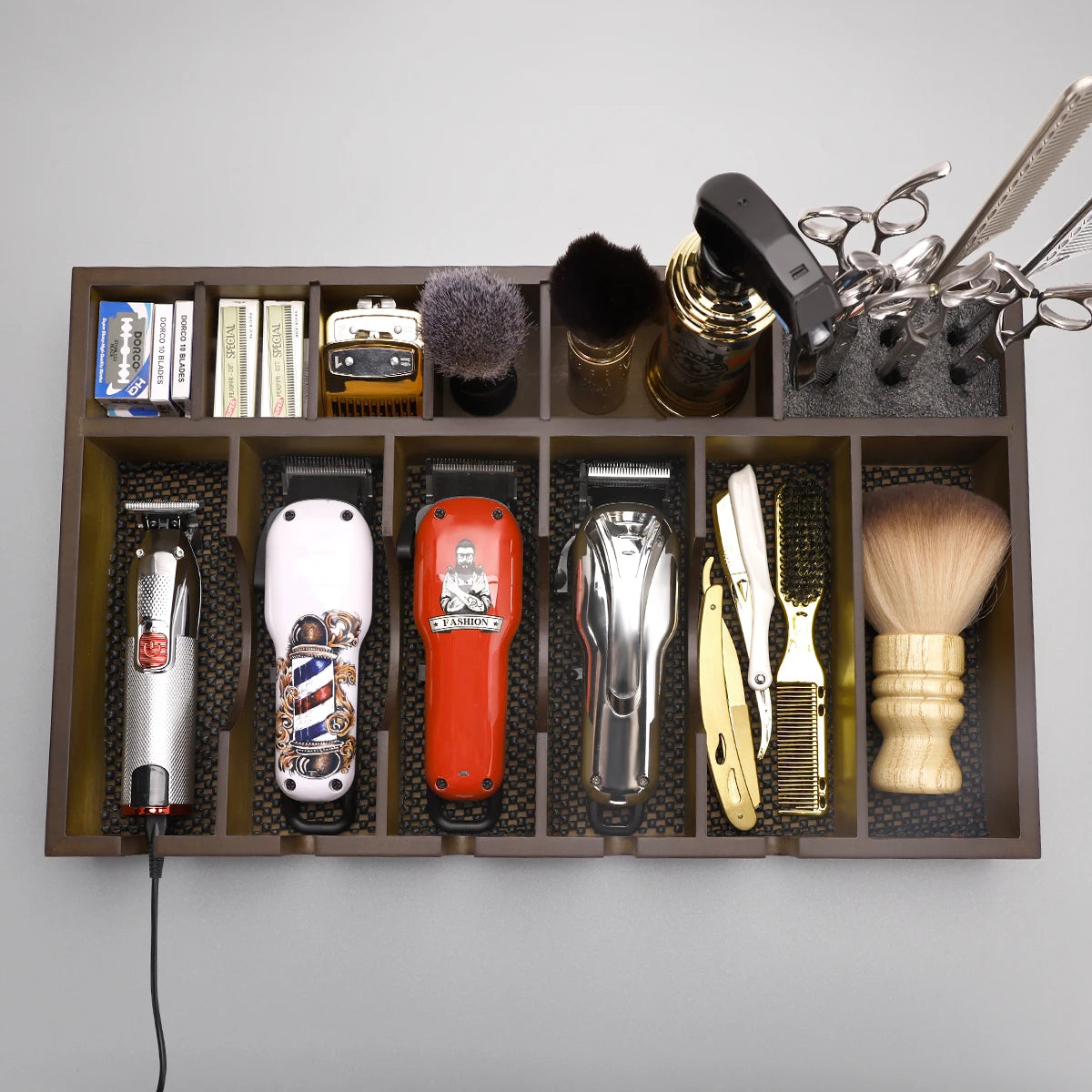 Barbershop Scissors Woodiness Organizer Box