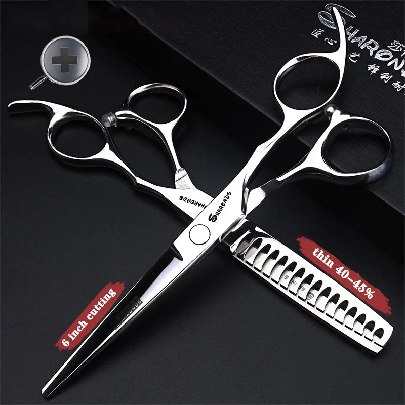 Stainless Steel 6/6.5/7 inch 440C Barber Shears Salon Scissors Set